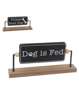 ITEM KOP 52274 - 11"X5" WOOD AND METAL REVERSIBLE DOG FED SIGN