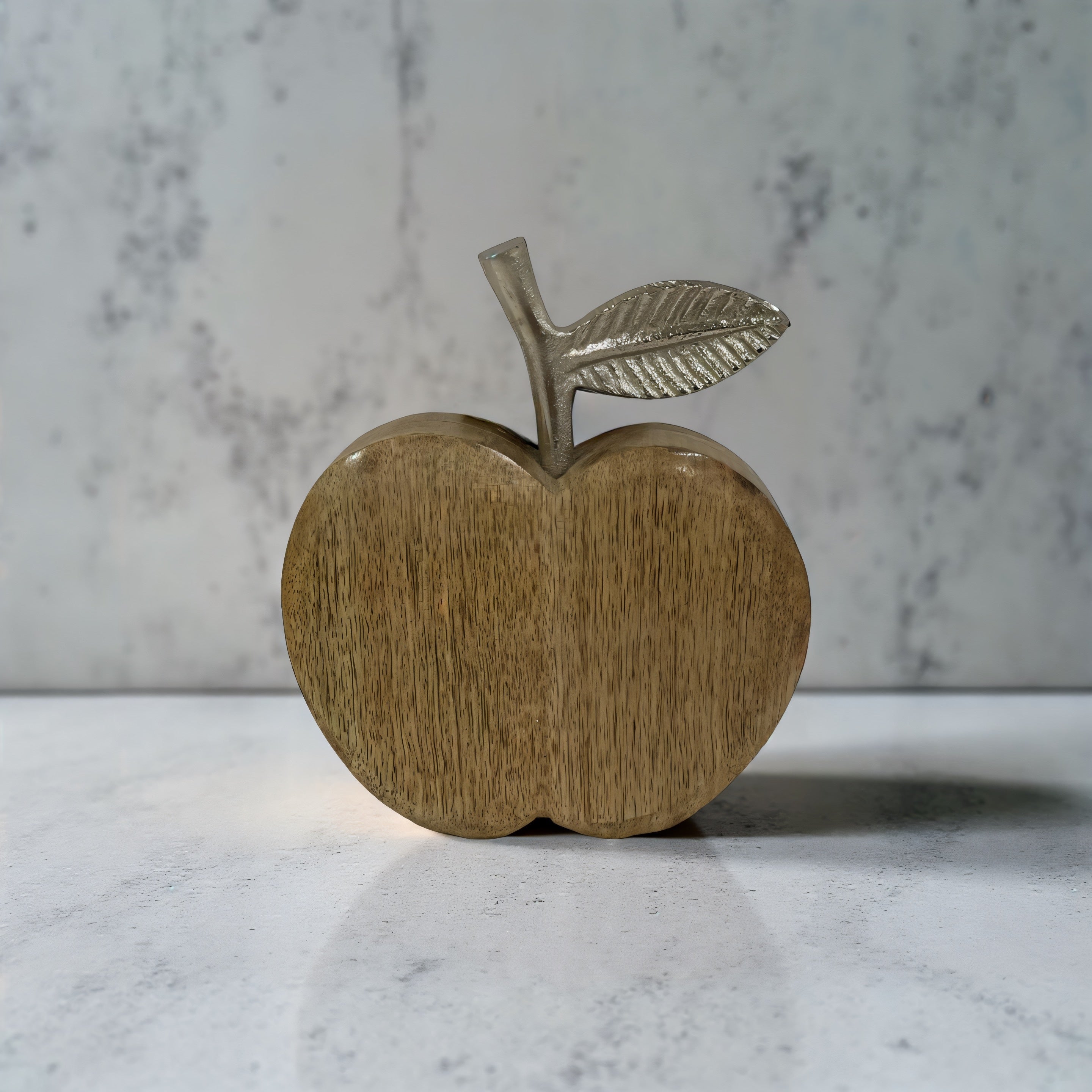ITEM KOP 52745 - 6.25" X 5.5" WOODEN APPLE WITH METAL STEM