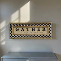ITEM KOP 53201 - 31" X 11.75" GATHER SIGN WITH METAL