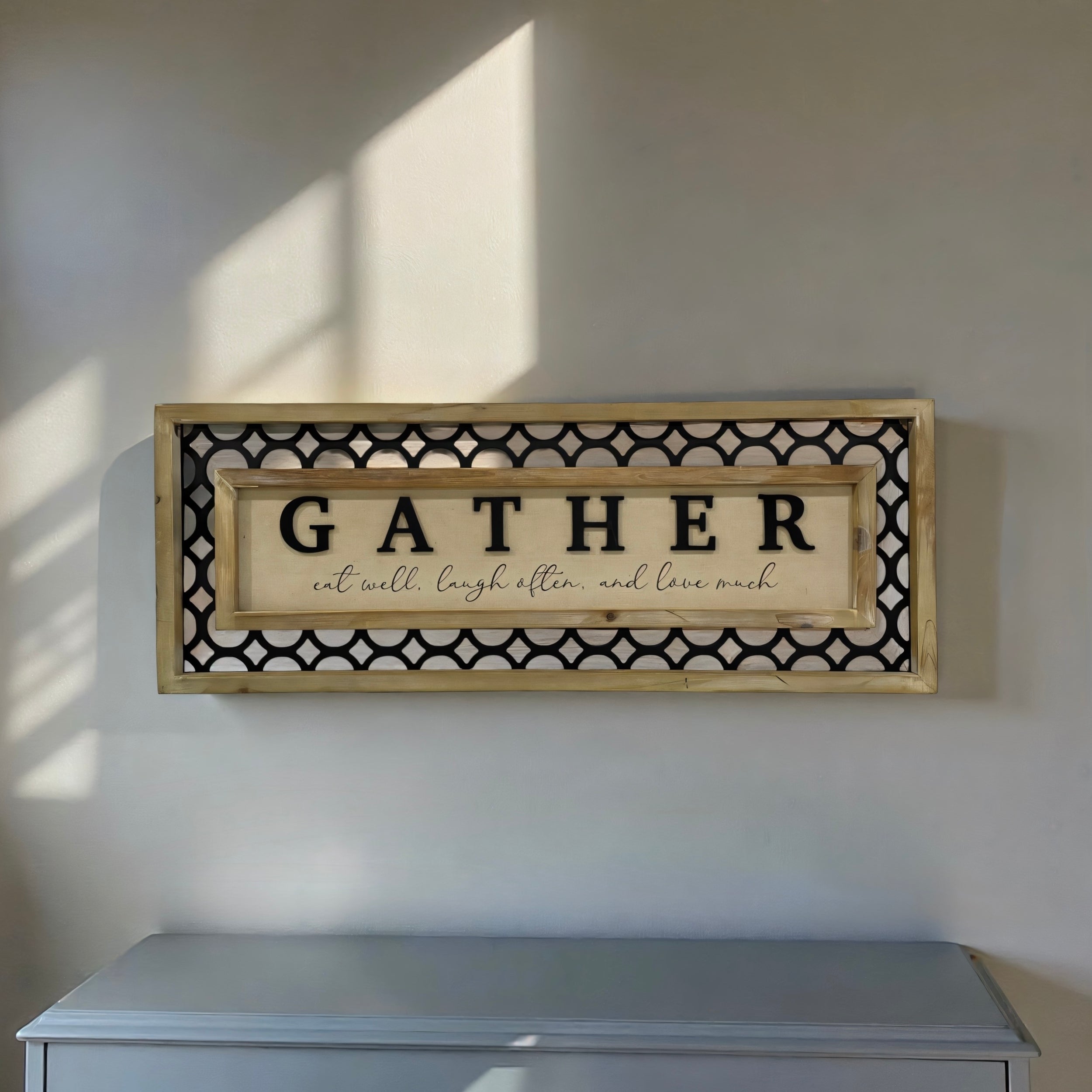ITEM KOP 53201 - 31" X 11.75" GATHER SIGN WITH METAL