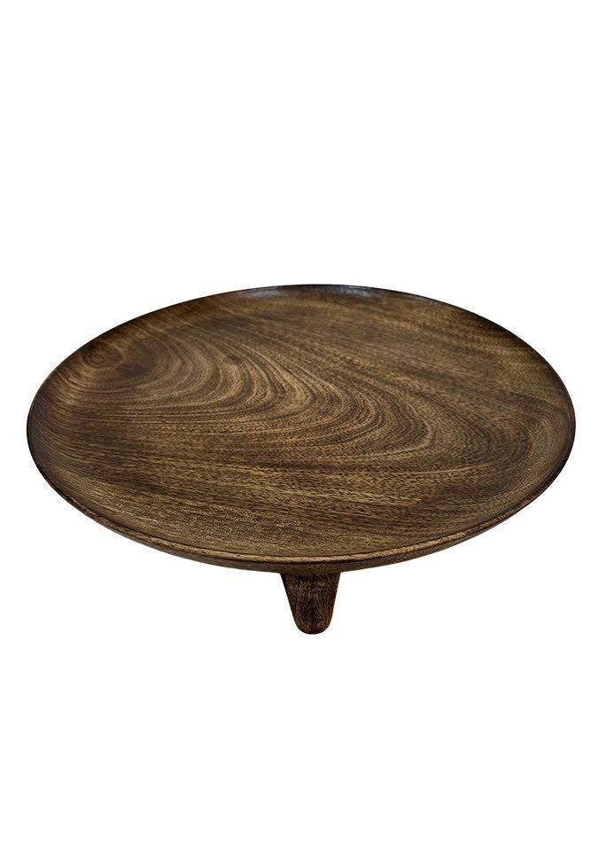 ITEM KOP 53608 - 11.75" WOODEN FOOTED PLATE