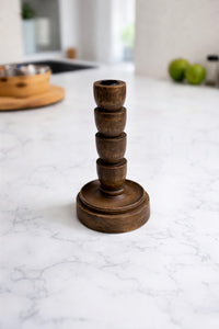 ITEM KOP 53618 - 4" X 8.5" SMALL WOOD CANDLE HOLDER