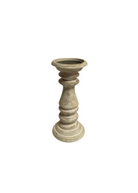 ITEM KOP 53630 - 4"X6" WHITE WASH WOOD CANDLE HOLDER