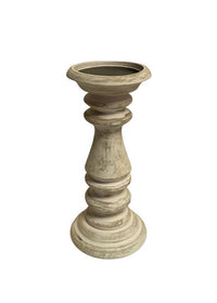 ITEM KOP 53631 - 4"X9" WHITE WASH WOOD CANDLE HOLDER