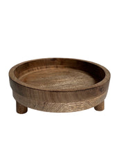 ITEM KOP 53634 - 9.75" WOODEN FOOTED BOWL