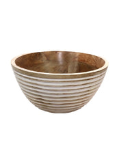 ITEM KOP 53637 - 9.75"X4.75" RIBBED WOODEN BOWL