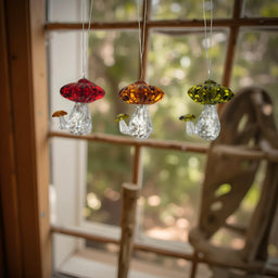 ITEM KOP 55800 - 2.25"X2"X2.5" MUSHROOM SUNCATCHER - 3 ASSORTED COLOURS
