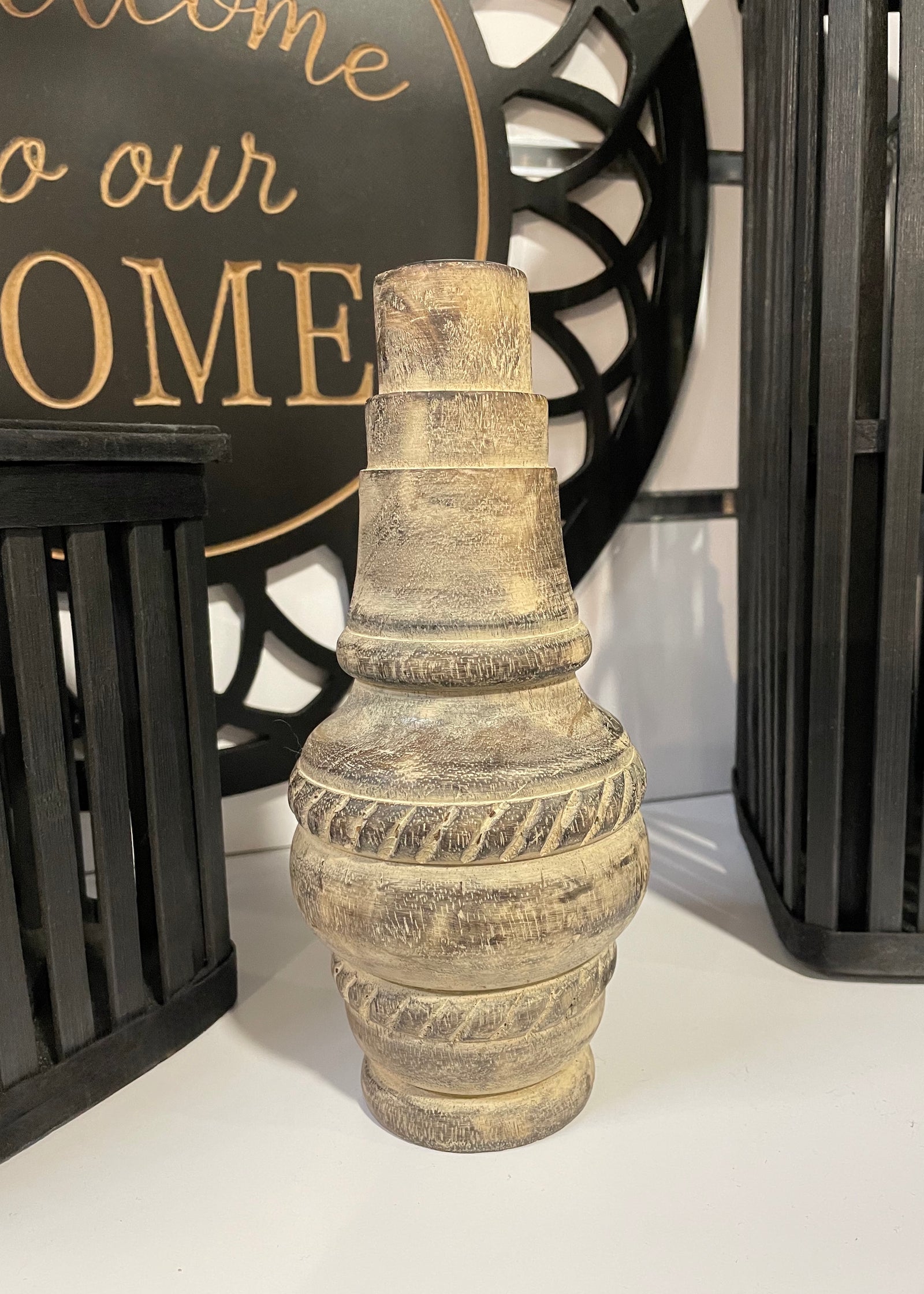 ITEM KOP 56602 - 4" X 9" WOODEN TAPER HOLDER