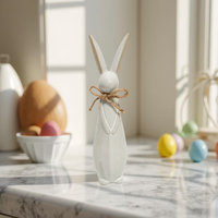 ITEM KOP 57415 - 3.25"X3"X11.5" PORCELAIN RABBIT WITH BOW