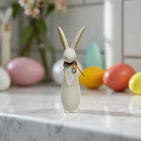 ITEM KOP 57416 - 2.5"X2.25"X9" PORCELAIN RABBIT WITH BOW