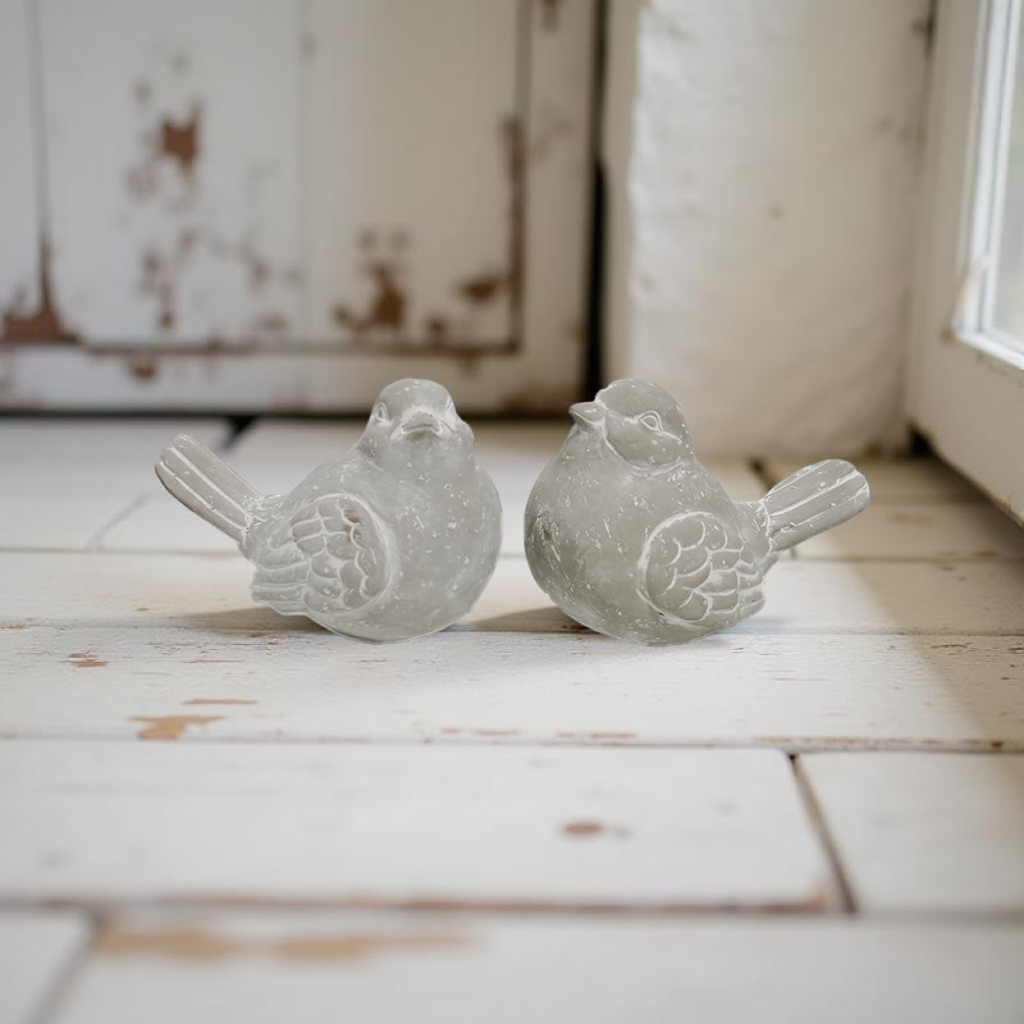 ITEM KOP 57430 - 5"X3.5"X4" CEMENT BIRD DECOR - 2 ASSORTED STYLES