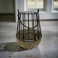 ITEM KOP 58100 - 7.5" X 10" RATTAN CANDLE HOLDER