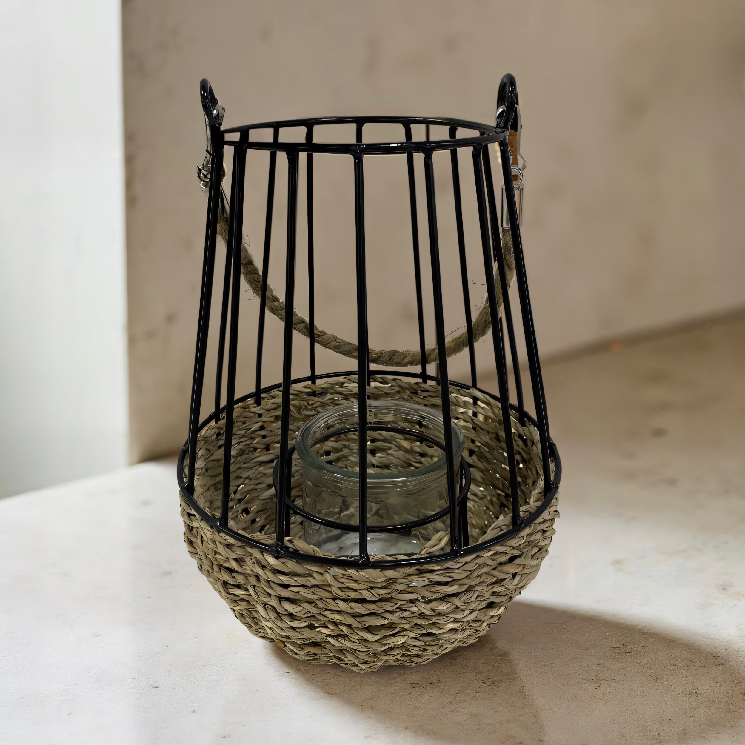 ITEM KOP 58101 - 8.5" X 11.75" RATTAN CANDLE HOLDER