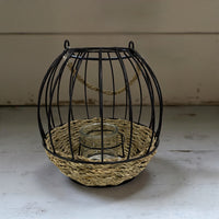 ITEM KOP 58103 - 9" ROUND RATTAN CANDLE HOLDER