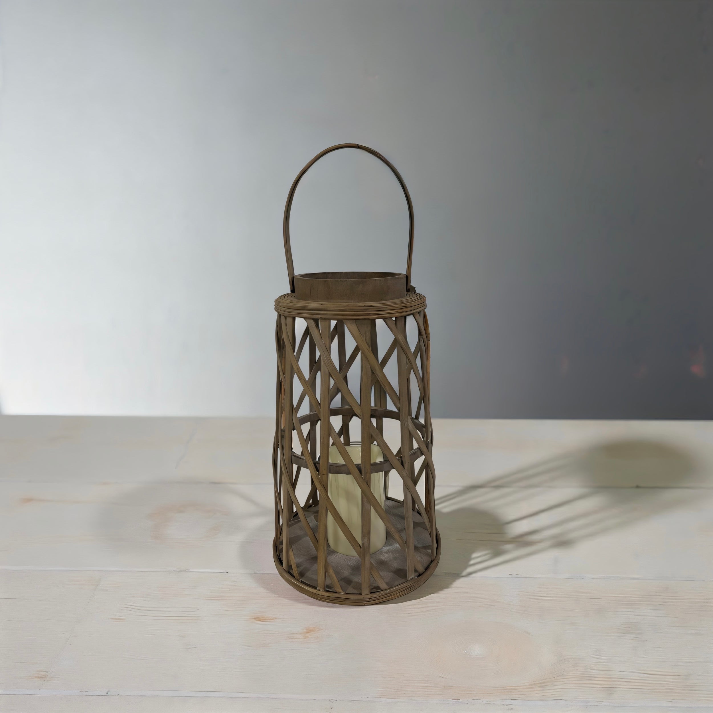 ITEM KOP 70503 - 8.25" X 13.75" LED BAMBOO LANTERN