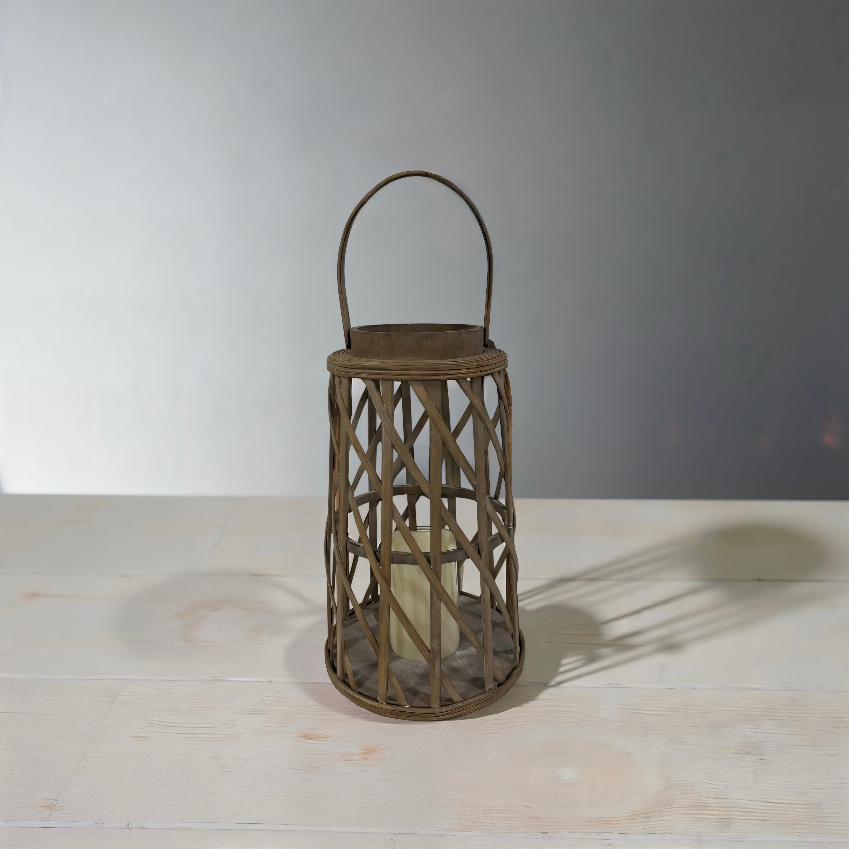 ITEM KOP 70503 - 8.25" X 13.75" LED BAMBOO LANTERN