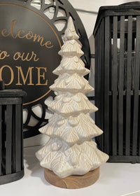 ITEM KOP 80701 - 5.5" X 16.75" LARGE PORCELAIN TREE WITH WOOD BOTTOM