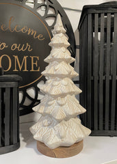 ITEM KOP 80701 - 5.5" X 16.75" LARGE PORCELAIN TREE WITH WOOD BOTTOM