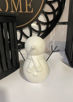 ITEM KOP 80730 - 4.75"X3"X5" CERAMIC SNOWMAN WITH SCARF
