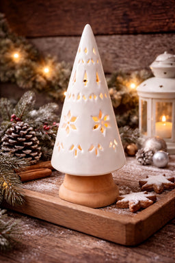 ITEM KOP 81708 - 4"X9" WOOD AND CERAMIC LED TREE