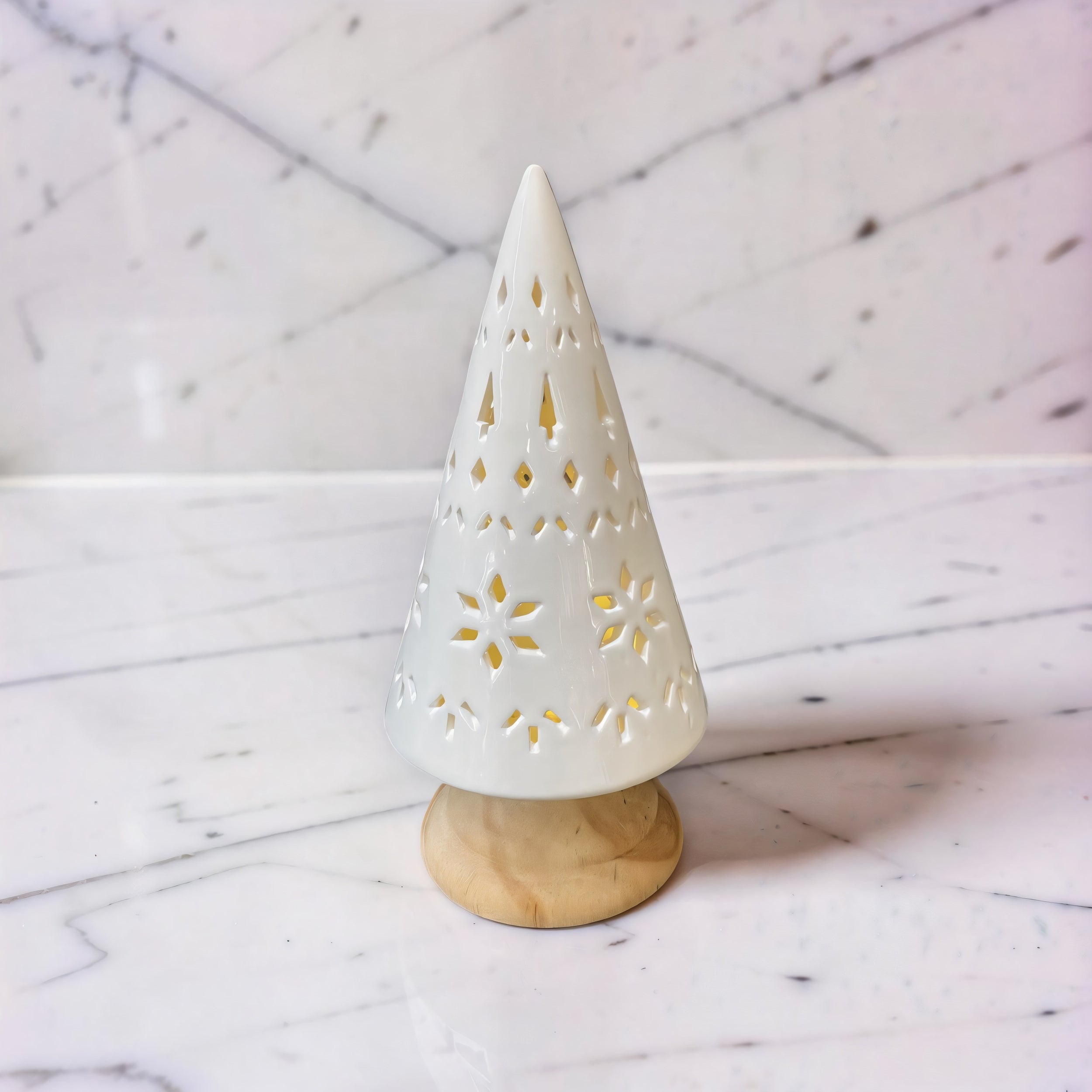 ITEM KOP 81708 - 4"X9" WOOD AND CERAMIC LED TREE