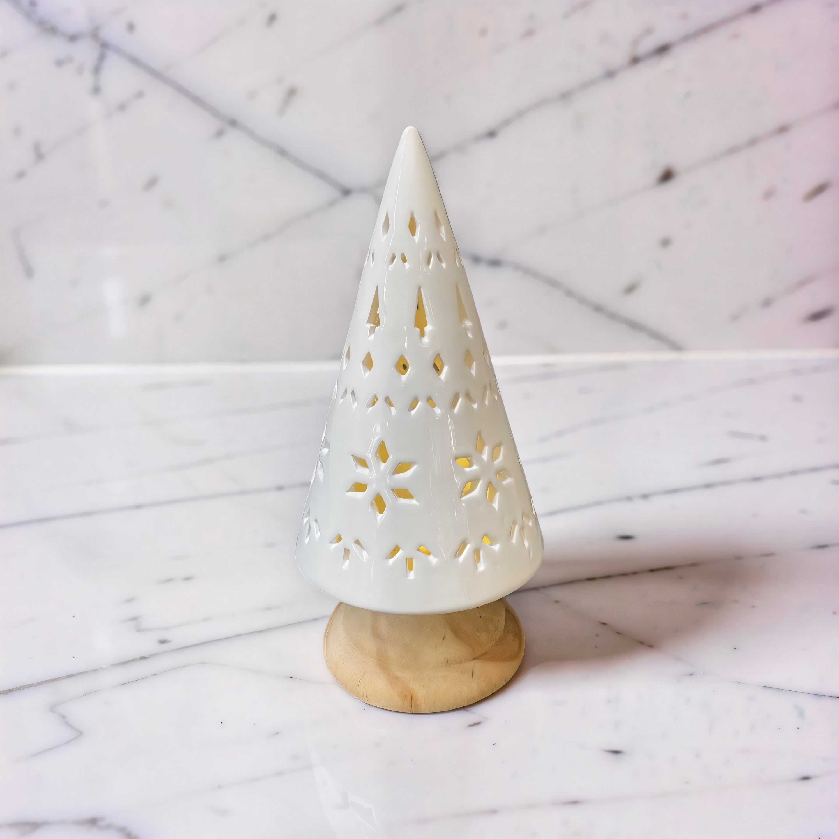ITEM KOP 81708 - 4"X9" WOOD AND CERAMIC LED TREE
