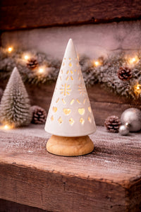 ITEM KOP 81709 - 3"X7.5" WOOD AND CERAMIC LED TREE
