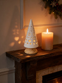 ITEM KOP 81709 - 3"X7.5" WOOD AND CERAMIC LED TREE