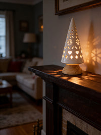ITEM KOP 81709 - 3"X7.5" WOOD AND CERAMIC LED TREE