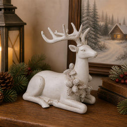 ITEM KOP 83317 - 11"X6"X12" RESIN SITTING WHITE DEER
