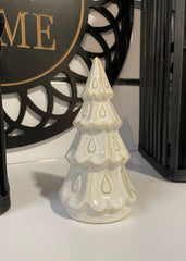 ITEM KOP 83415 - 3"X5.75" CREAM CERAMIC TREE WITH GOLD INLAY