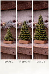ITEM KOP 83826 - 8"X2.5"X12.5" WOOD GLAZED GREEN TREE MEDIUM