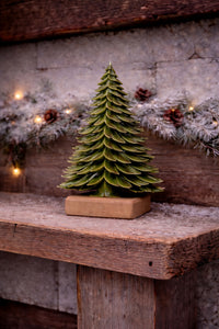 ITEM KOP 83827 - 11"X3"X16" WOOD GLAZED GREEN TREE LARGE
