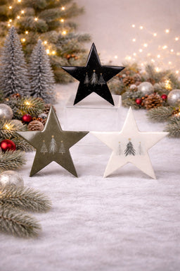 ITEM KOP 84605 - 6" COLOUR GLAZED STARS - 3 ASSORTED