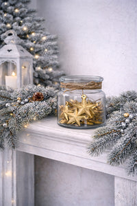 ITEM KOP 84627 - 2"X0.5"X2" JAR OF 30 GOLD STAR ORNAMENTS