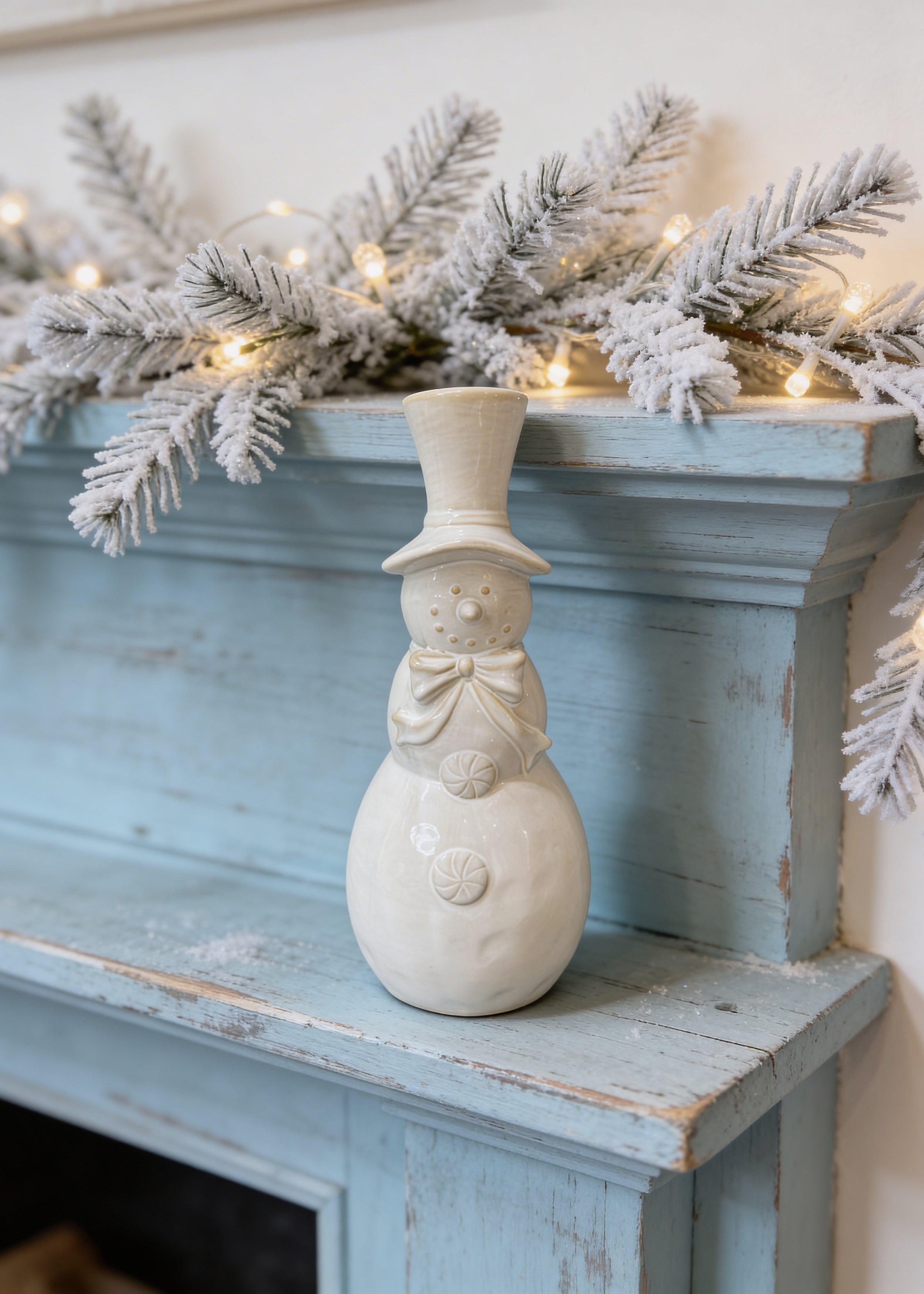 ITEM KOP 86512- 5"X12" CERAMIC WHITE SNOWMAN LARGE