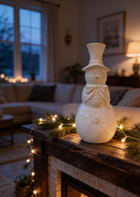 ITEM KOP 86512- 5"X12" CERAMIC WHITE SNOWMAN LARGE