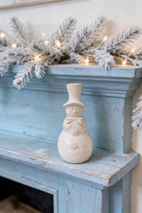 ITEM KOP 86513- 4"X9.5" CERAMIC WHITE SNOWMAN MEDIUM