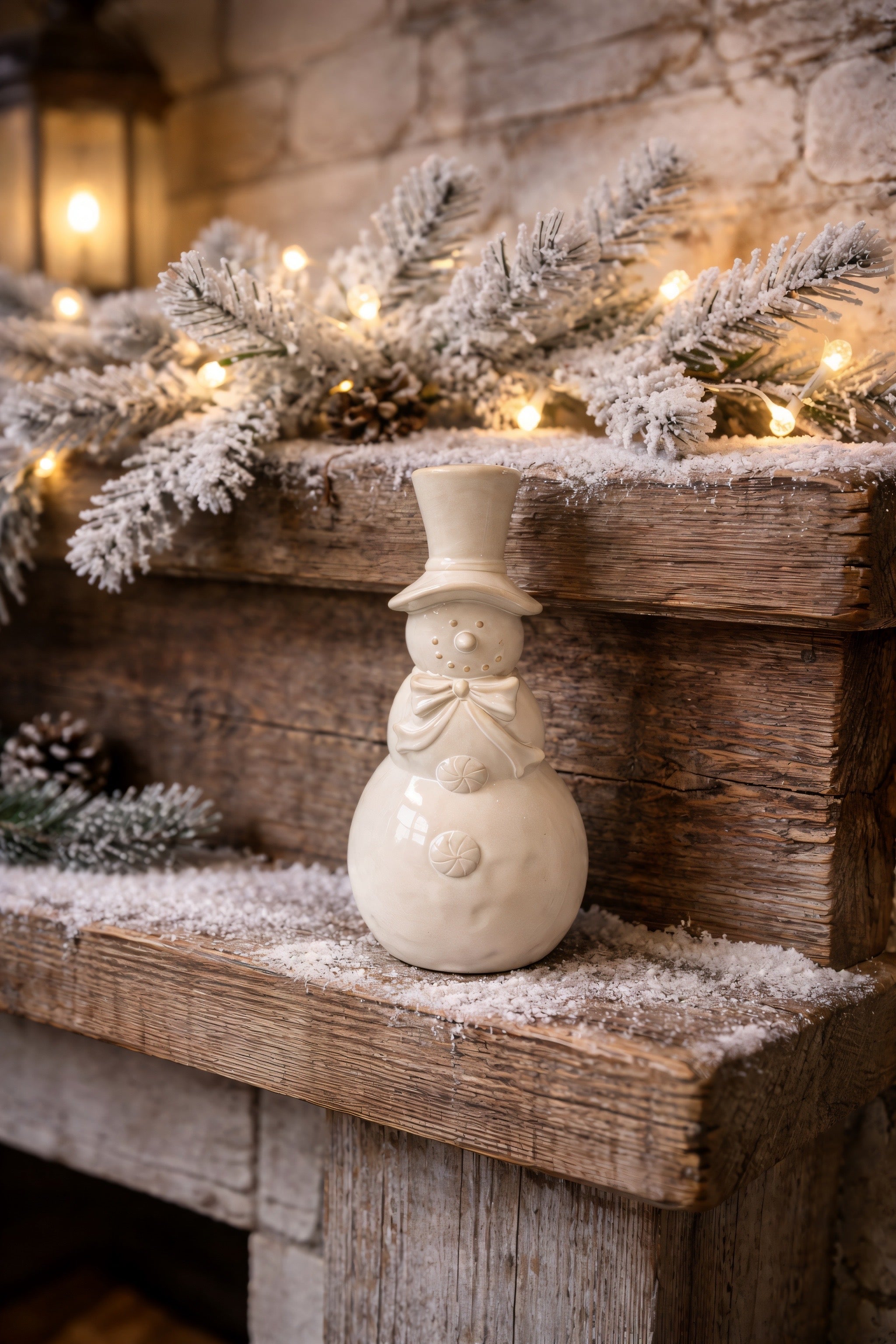 ITEM KOP 86513- 4"X9.5" CERAMIC WHITE SNOWMAN MEDIUM
