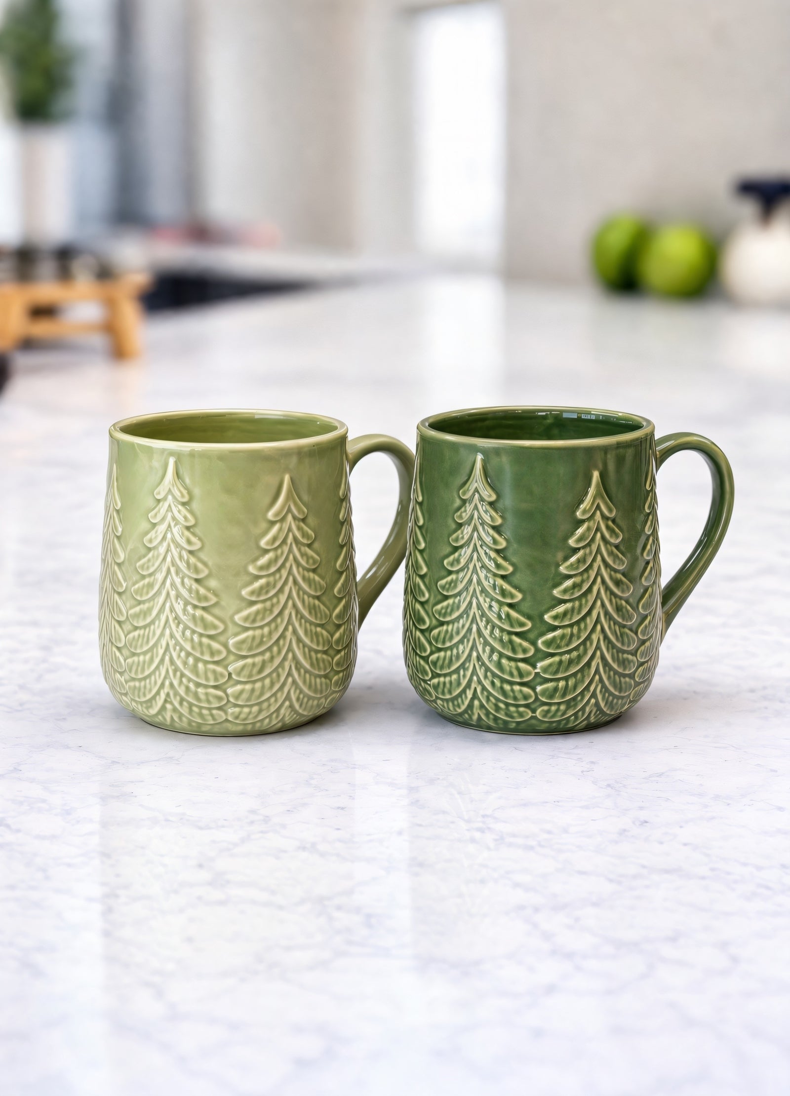 ITEM KOP 86522- 4"X6" CERAMIC TREE MUGS - 2 ASSORTED