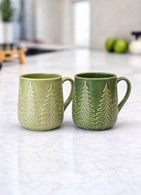 ITEM KOP 86522- 4"X6" CERAMIC TREE MUGS - 2 ASSORTED