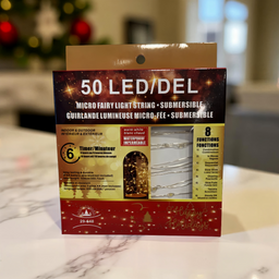 ITEM LI29-640 - 50 WARM WHITE LED INDOOR/OUTDOOR LIGHTS WITH A 6 HOUR TIMER