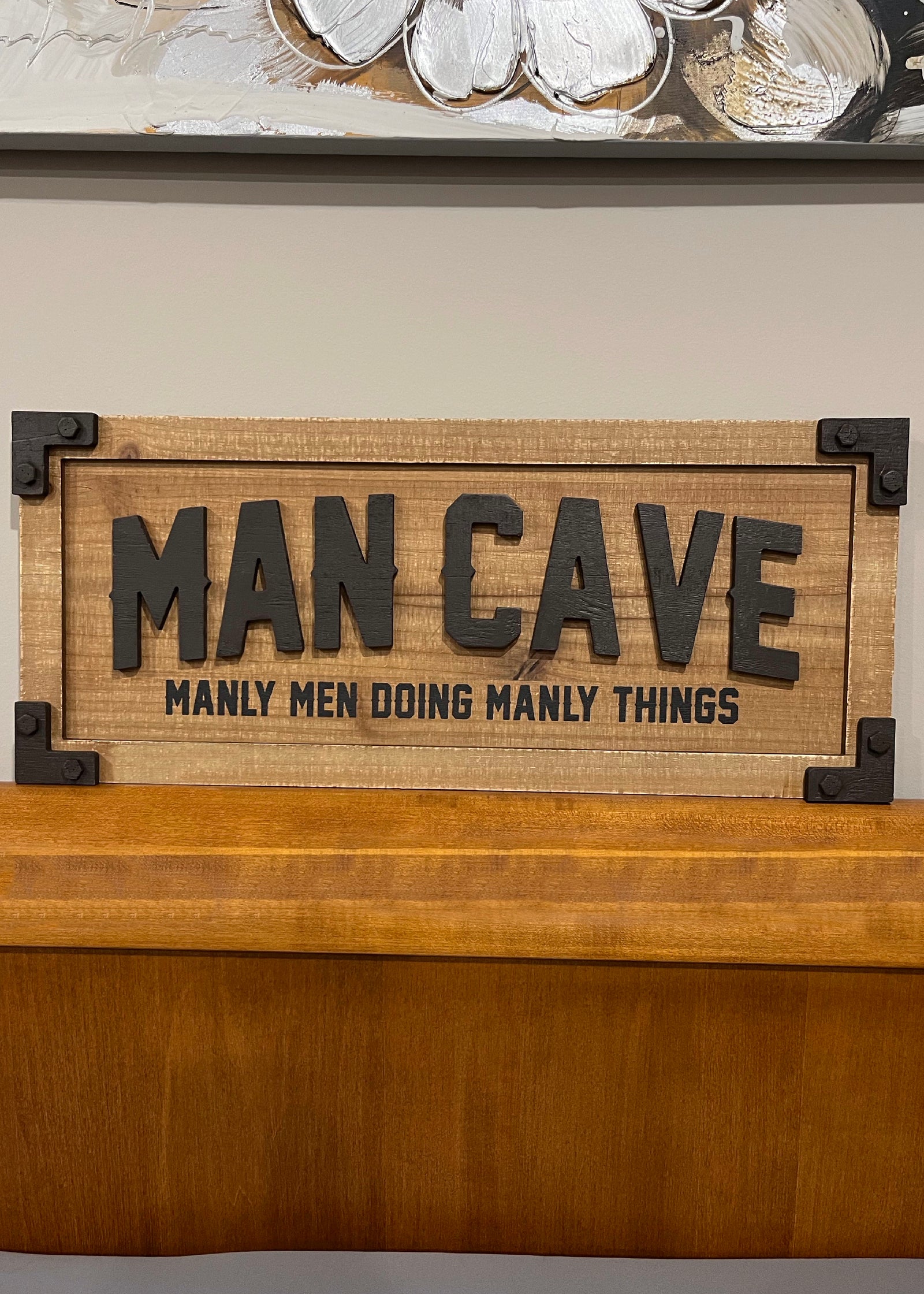 ITEM ME1131 - 10"X23.5" MAN CAVE WALL PLAQUE