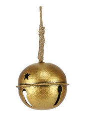 ITEM XC428508 - 3.5" ANTIQUE GOLD JINGLE BELL WITH JUTE HANGER