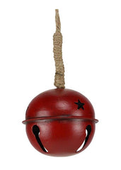 ITEM XC428550 - 3.5" ANTIQUE RED JINGLE BELL WITH JUTE HANGER