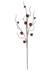 ITEM XC429150 -  22" ANTIQUE RED JINGLE BELL CURLY TWIG SPRAY