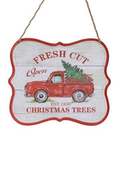 ITEM XC6253 - 7"X6" FRESH CUT CHRISTMAS TREE SIGN