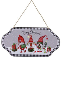 ITEM XC6258 - 12"X6.25" MERRY CHRISTMAS/GNOME SIGN