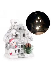 ITEM XD1007 - 5"X3"X6" LED HOUSE WITH SNOWMAN