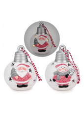 ITEM XD1045 - 3.5"X4.5" LED CERAMIC SANTA OR SNOWMAN LIGHTBULB ORNAMENT